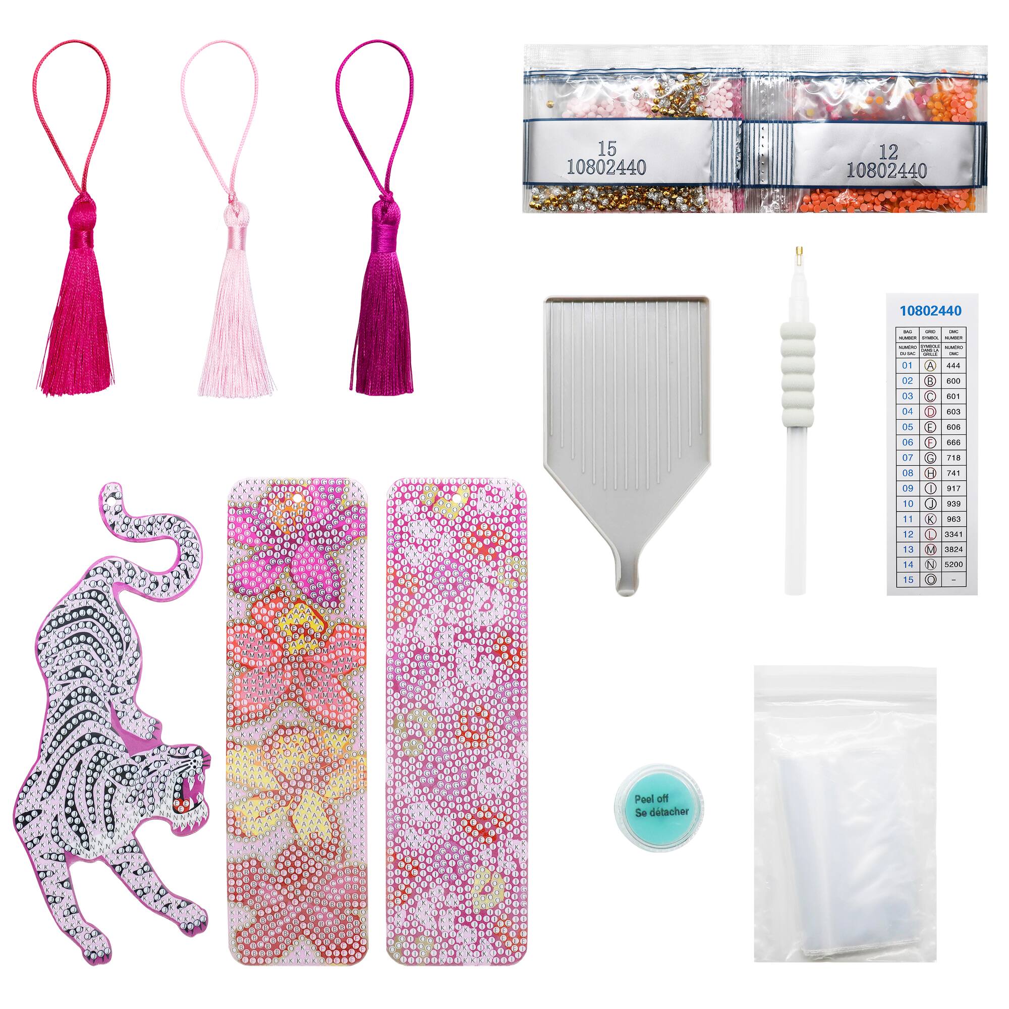 Pink Jungle Diamond Art Bookmark Kit by Make Market®